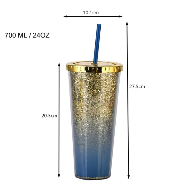 Double Walled Gradient Glitter 24oz Tumbler