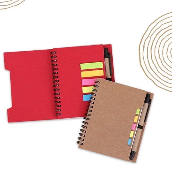 Sprial Notebook with Pen and Sticky Flags