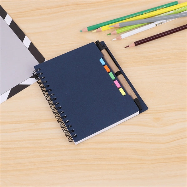 Sprial Notebook with Pen and Sticky Flags