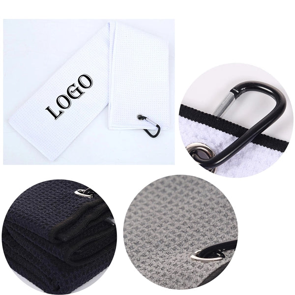 Microfiber Waffle Golf Towel with A Carabiner