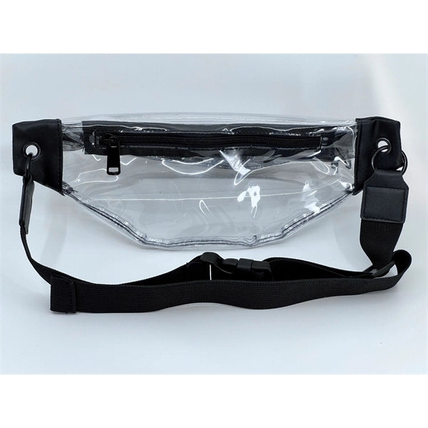 Clear Fanny Pack with Leatherette Accents