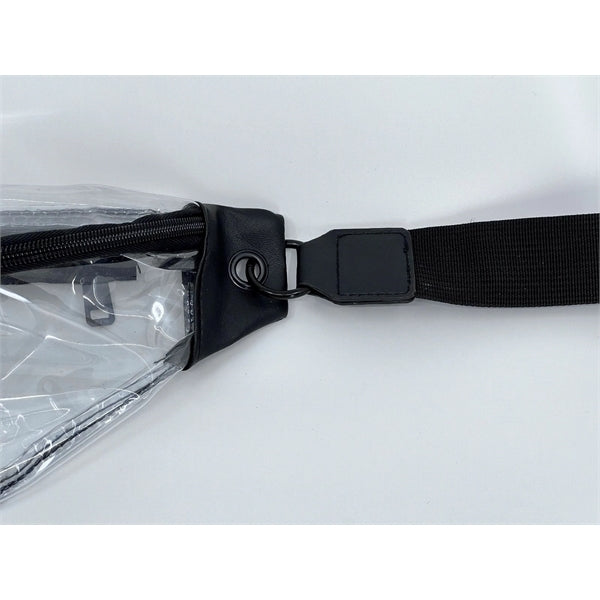 Clear Fanny Pack with Leatherette Accents