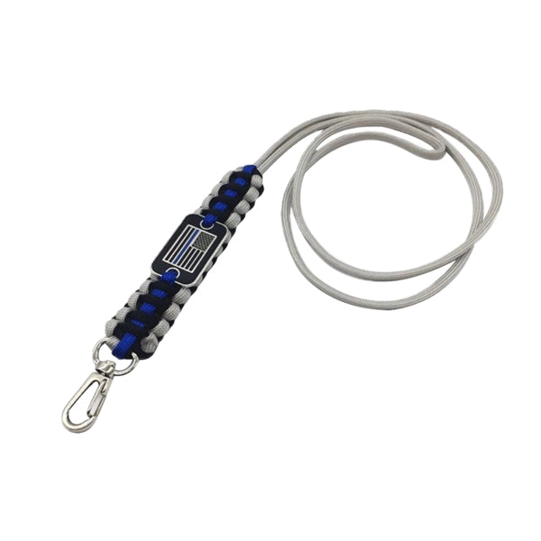 Braided lanyard with dog tag