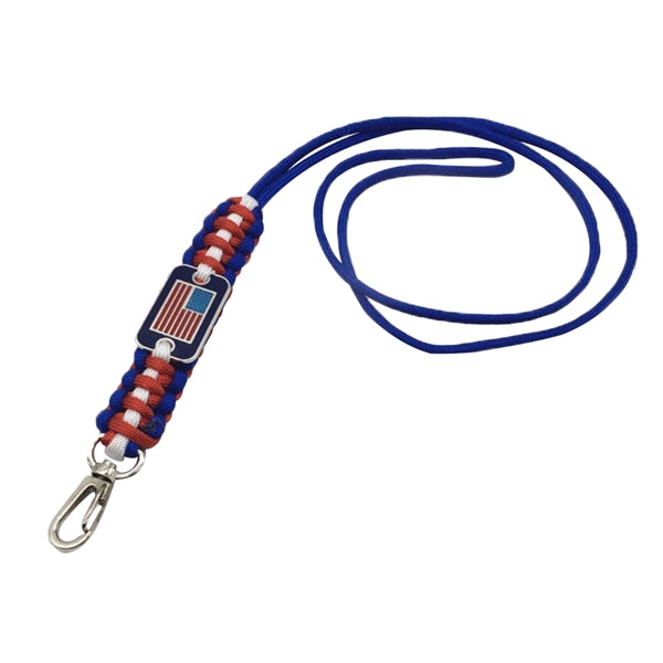Braided lanyard with dog tag