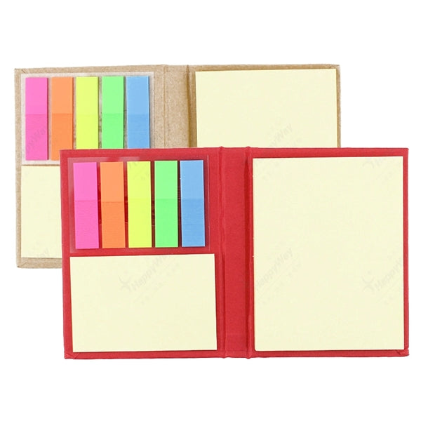 Hard Cover Eco Sticky Notes & Flag Book-Bigger