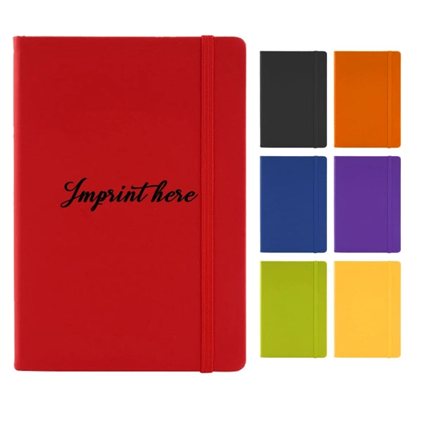 Soft Touch Hardcover Notebook w/Band (3.75" x 5.5")