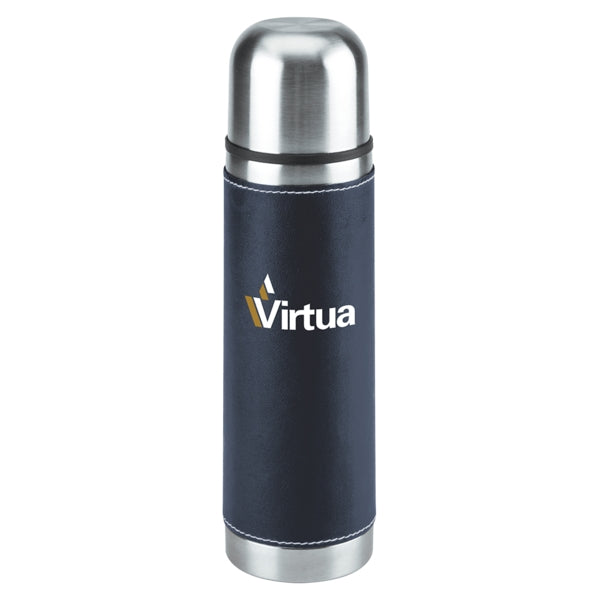 Leatherette Vacuum Bottle - 16 Oz.