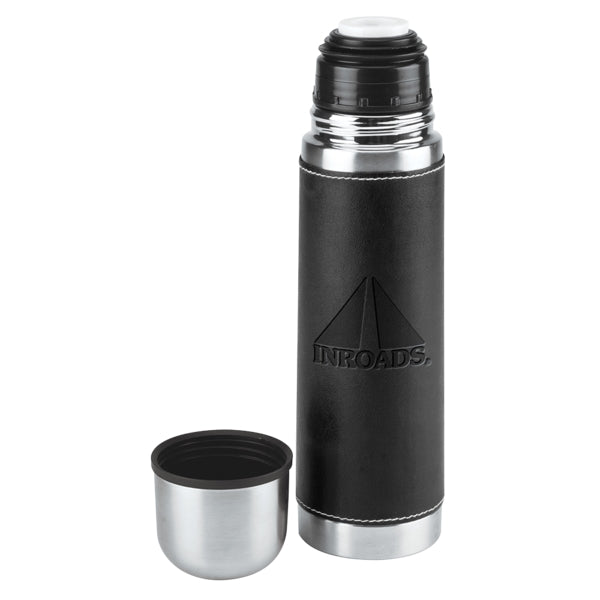 Leatherette Vacuum Bottle - 16 Oz.