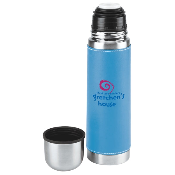 Leatherette Vacuum Bottle - 16 Oz.
