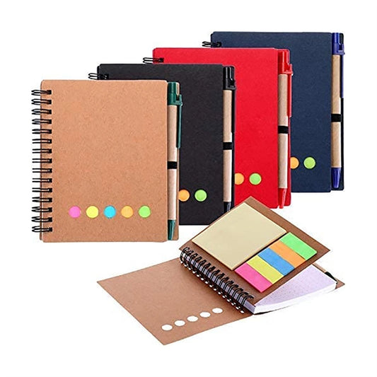 Sprial Notebook with Pen and Sticky Flags
