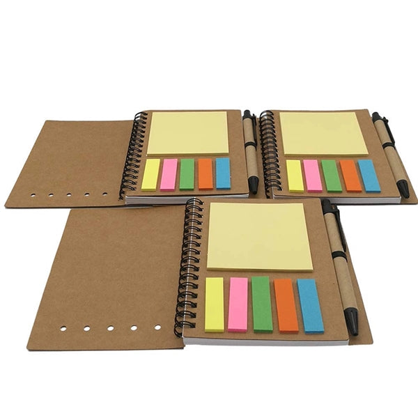 Sprial Notebook with Pen and Sticky Flags