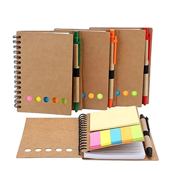Sprial Notebook with Pen and Sticky Flags