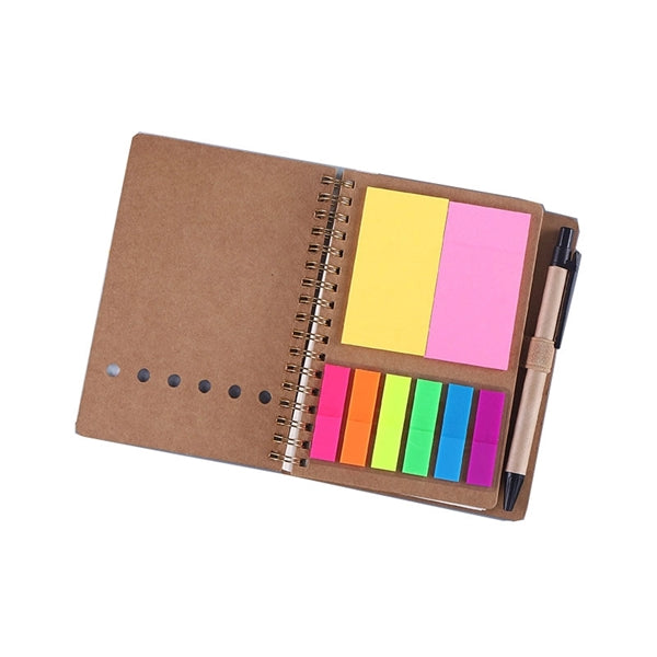 Eco Spiral Notebook w/Sticky Notes & Pens