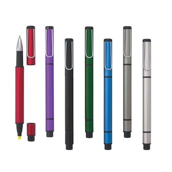 Dual Function Ballpoint Pen With Highlighter