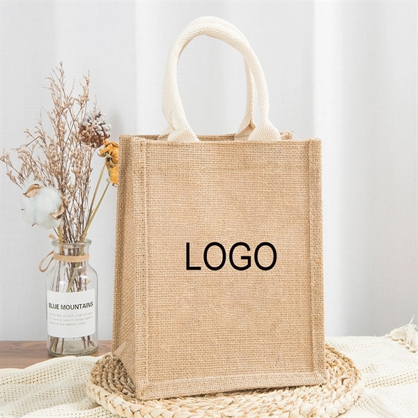 Burlap Jute Canvas Gift Favors Bag with handles