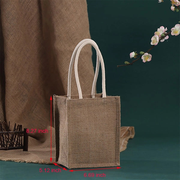Burlap Jute Canvas Gift Favors Bag with handles