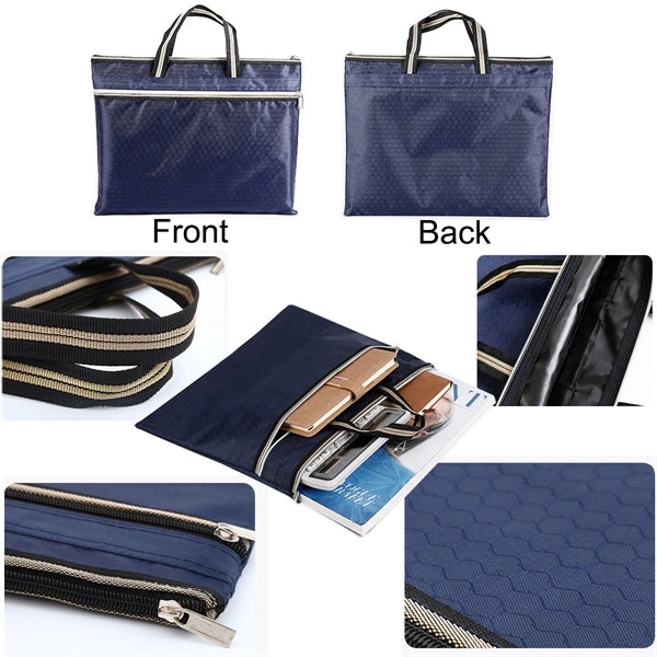 Double-Layer Oxford Zipper Business Briefcase Document Bag