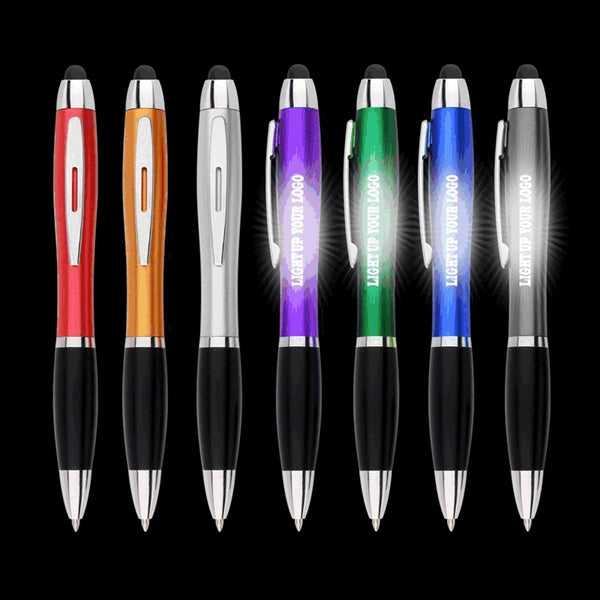 Stylus Ballpoint Pen With LED Light Up Logo