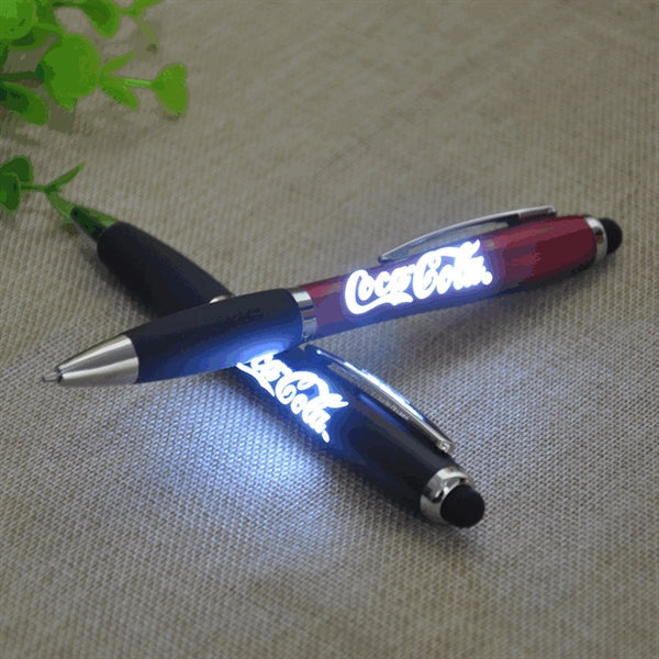 Stylus Ballpoint Pen With LED Light Up Logo