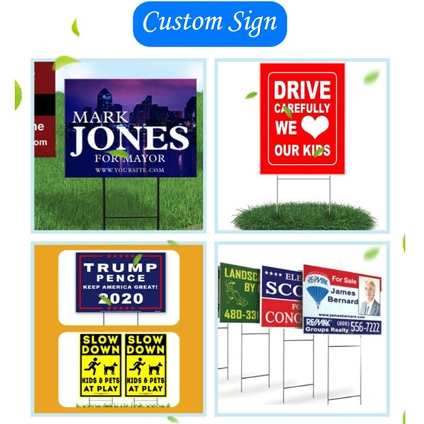 Plastic 2 Sides Full Color Printed Yard Sign