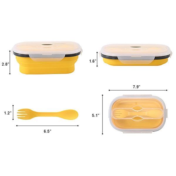 Collapsible Lunch Box With Lid & Spoon