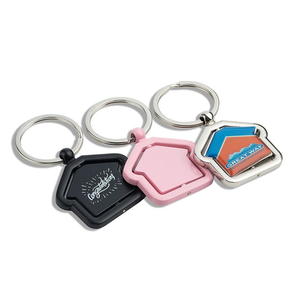 Spinning House Turntable Metal Key Ring