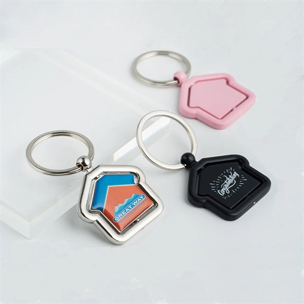 Spinning House Turntable Metal Key Ring
