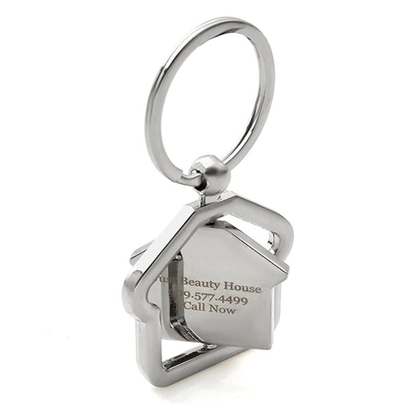 Spinning House Turntable Metal Key Ring
