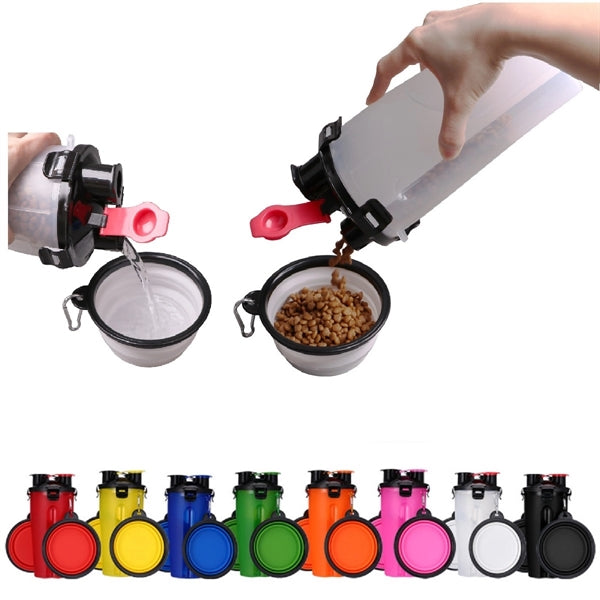 2-in-1 Dog Water Dispenser and Food Container