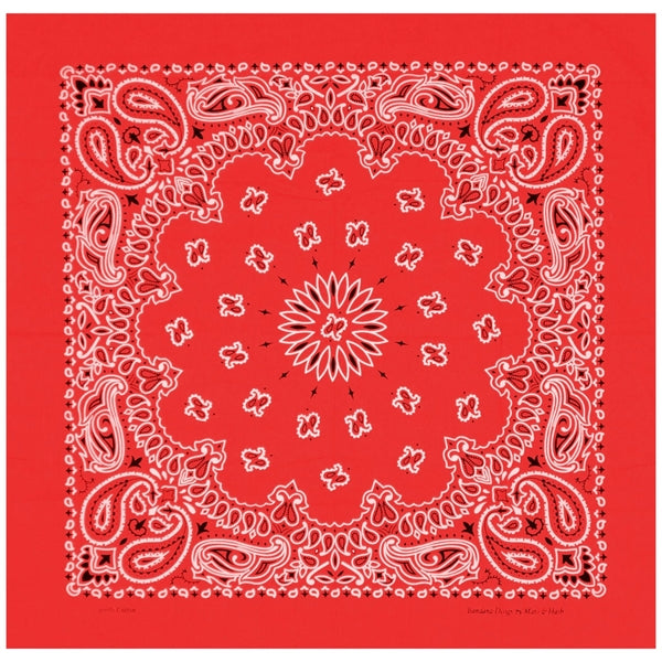 100% Cotton Custom Paisley Square Bandana