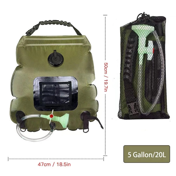 5 gallons/20L Solar Heating Camping Shower Bag