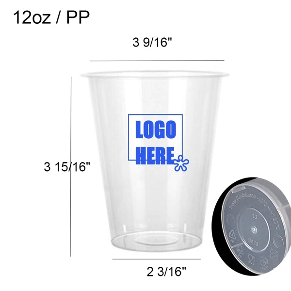 12oz Clear Plastic Disposable Hot/Cold Cup
