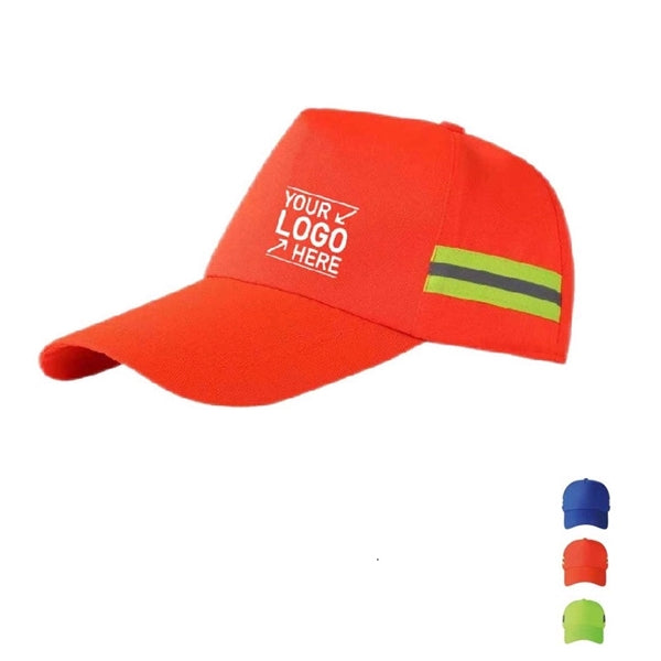 High Visibility Baseball Cap W/ Reflective Trim