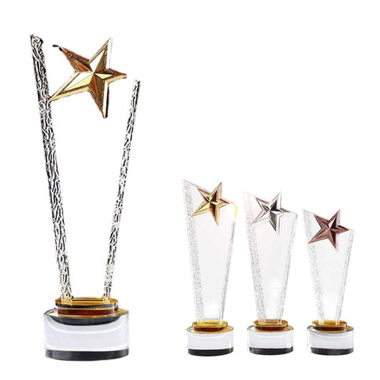 Metal Crystal Clear Award Souvenir Star Trophy