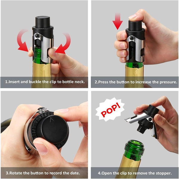 Wine Vaccum Stoppers with Built-in Pump