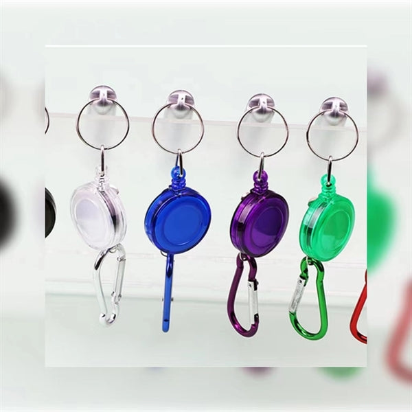 Retractable Badge Reel Ballpoint Pen With Carabiner