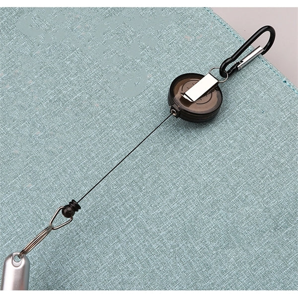 Retractable Badge Reel Ballpoint Pen With Carabiner