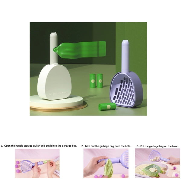 Multifunctional cat litter shovel