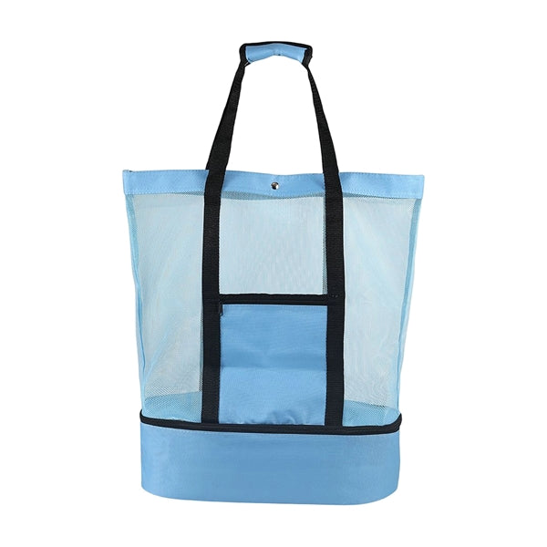 2 in 1 Mesh Beach Tote Bag With Insulated Cooler