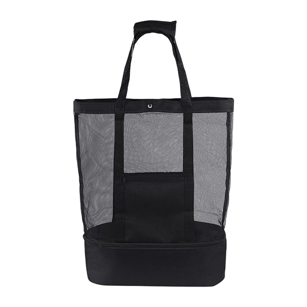 2 in 1 Mesh Beach Tote Bag With Insulated Cooler