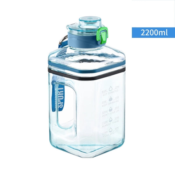 2.2L Large Sports Water Bottle With Time Maker