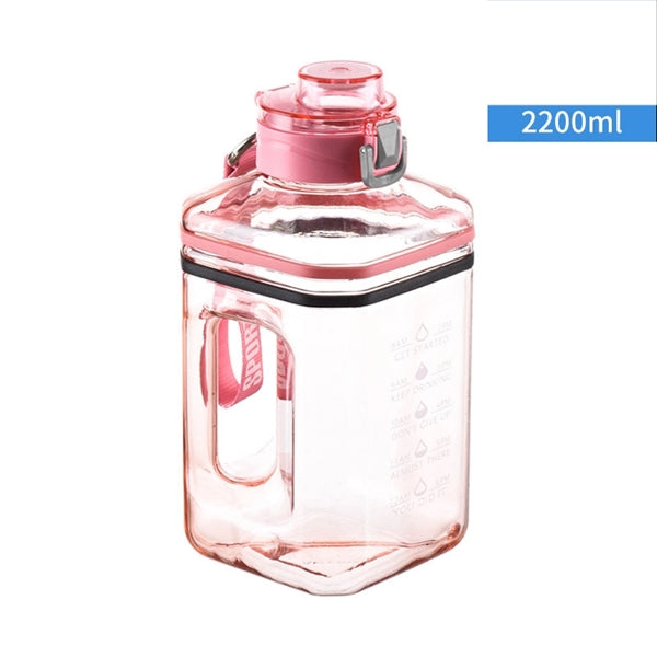 2.2L Large Sports Water Bottle With Time Maker