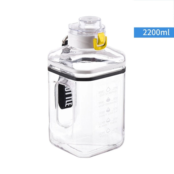 2.2L Large Sports Water Bottle With Time Maker