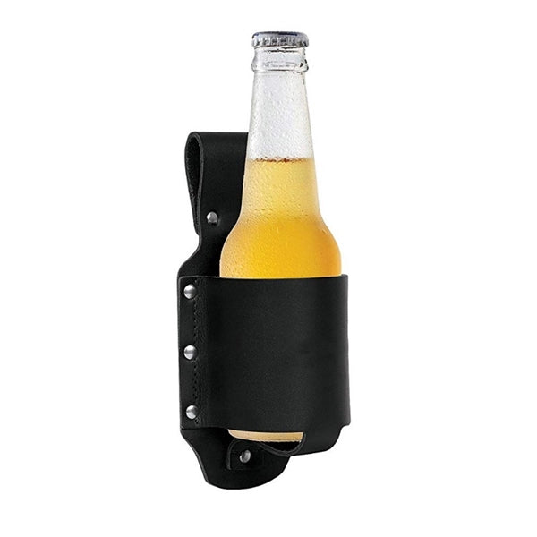 Classic PU Leather Belt Beer Water Bottle Holster