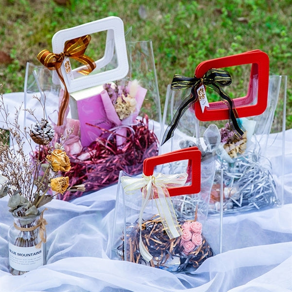 Plastic Shopping Bag Candy Flower Packaging PVC Clear
