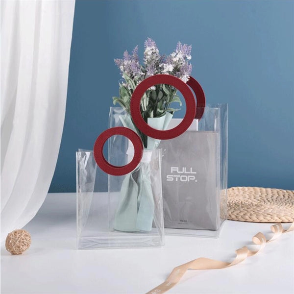 Plastic Shopping Bag Candy Flower Packaging PVC Clear