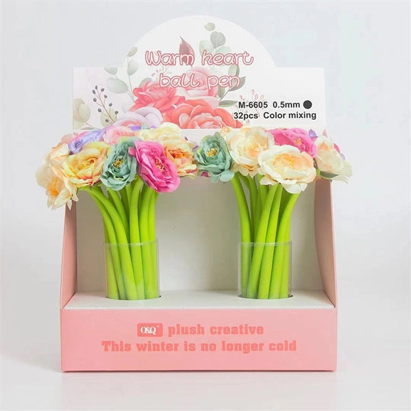 Black Gel Ink Flower Pen