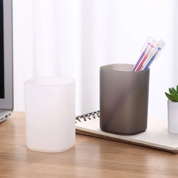 Plastic Frosted Makeup Storage Desk Organizer Pen Container