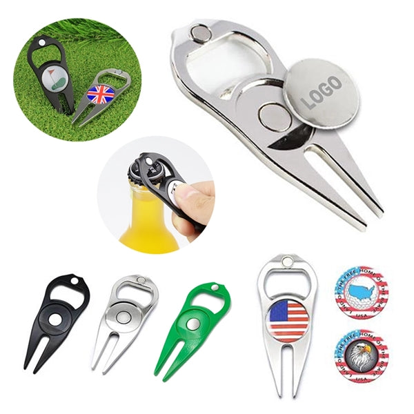 2 In 1 Bottle Opener Golf Ball Marker Divot Repair Fixer