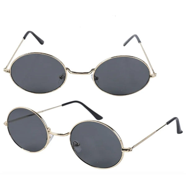 Round Frame Metal Sunglasses with Colored Lenses